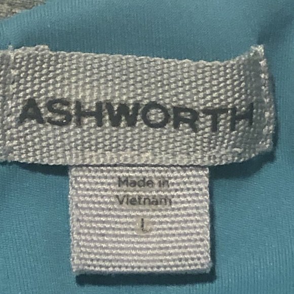 2015 NBC Golf Ashworth Turquoise Blue Gray Golf Polo Men’s Size Large - Picture 8 of 12